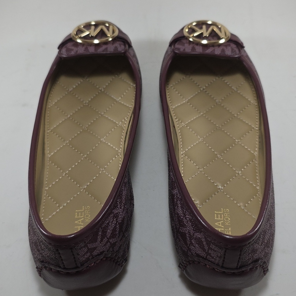 Michael Kors Lillie Merlot Flats with Gold Logo - Picture 6 of 7